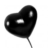 Piquets cœurs irisés noir (x2)