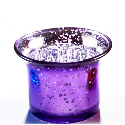 Photophore verre mercurisé violine