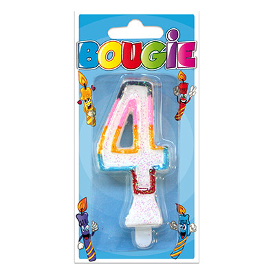 Bougie 4 ans multicolore 