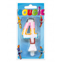 Bougie 4 ans multicolore