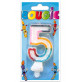 Bougie 5 ans multicolore