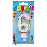 Bougie 6 ans multicolore