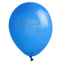 Ballon Joyeux Anniversaire bleu (x8)