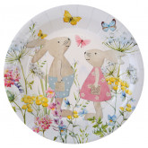 Assiette fleurie joyeuses Pâques x10