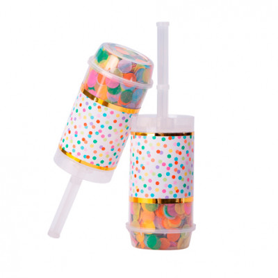 Confettis poppers multicolores x2