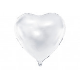 Ballon métallique coeur blanc