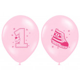 Ballon premier anniversaire rose