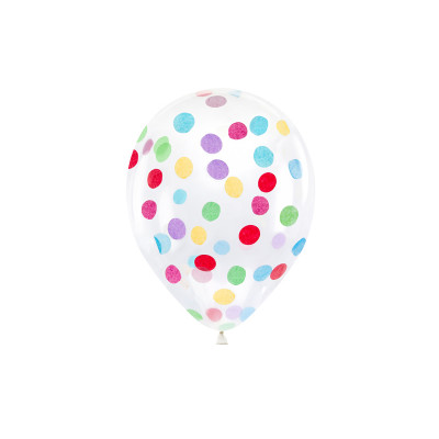 Ballons confettis multicolore - x6