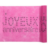 Chemin de table Joyeux Anniversaire fuchsia