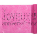 Chemin de table Joyeux Anniversaire fuchsia