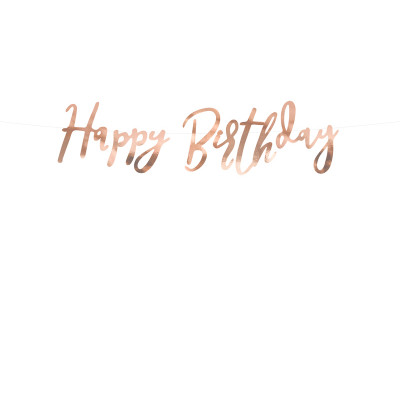 Bannière joyeux anniversaire Rose Gold