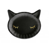 Assiette en papier chat noir x6