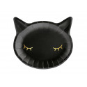 Assiette en papier chat noir x6