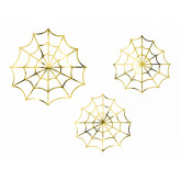 Confettis toiles d'araignées gold x3