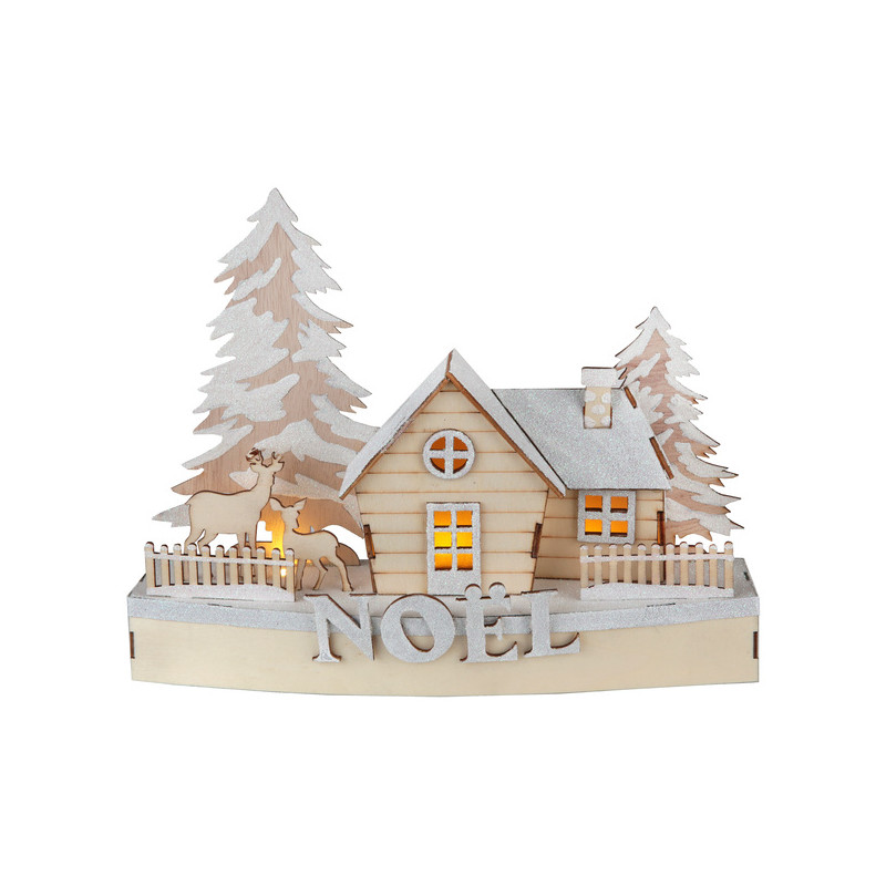 Guirlande Lumineuse Décorative – Chalet Maison église De Noël – 37x20x12 Cm