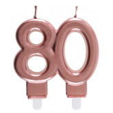 Bougie chiffre 80 rose gold