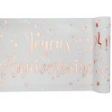 Chemin de table joyeux anniversaire Rose Gold