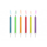 Bougies flammes colorées x6