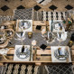 Chemin de table ethnique lin