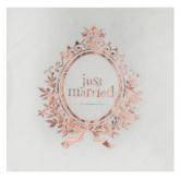 Serviettes Just Married rose gold x20