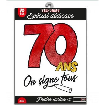 Tee-shirt anniversaire à signer 70 ans type