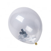 Ballon confettis argent x3