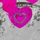 Nacres colorées forme cœur (x6)fuchsia