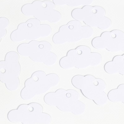 étiquettes nuage blanches